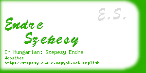 endre szepesy business card